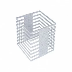 Подставка-куб фуршетная 30х30х38 см серебро с белым